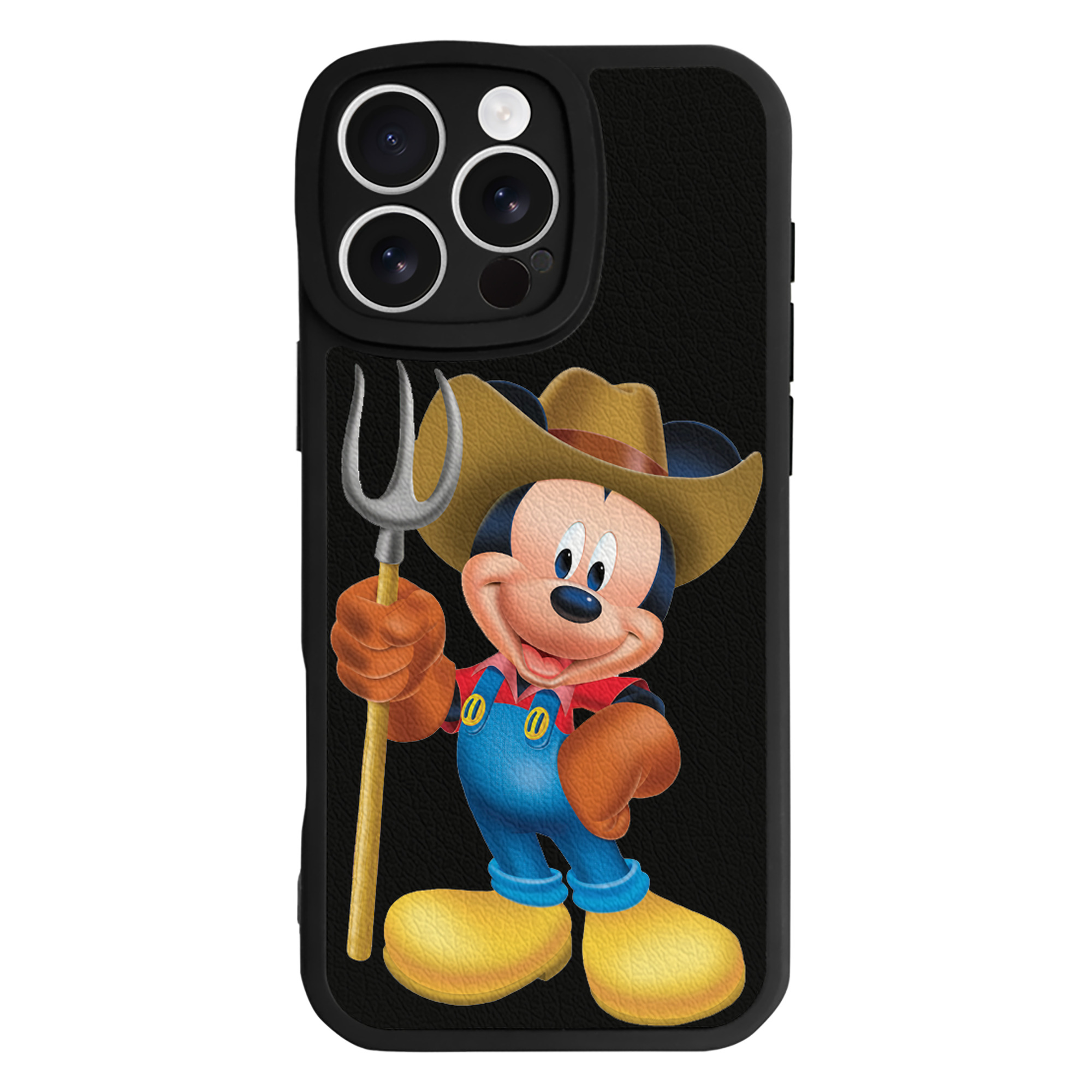 （画像用） ミッキーマウス Mickey Mouse 【iPhone 16シリーズ対応】シリコンスマホケース（レザー調） 材質：シリコン
